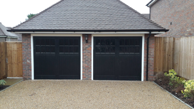Double Black Garage Doors