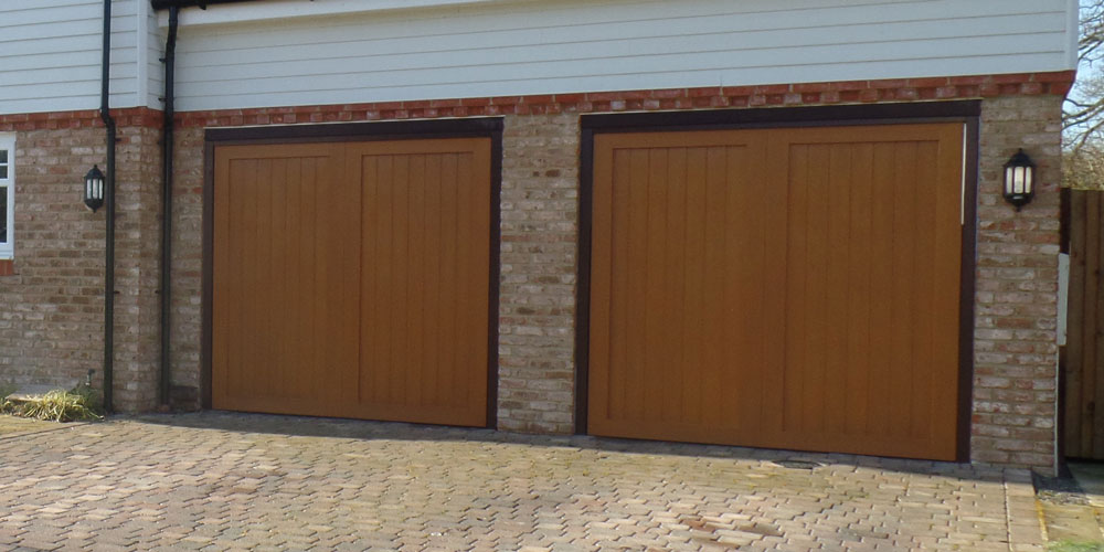 Two GRP Up and Over Garage Doors