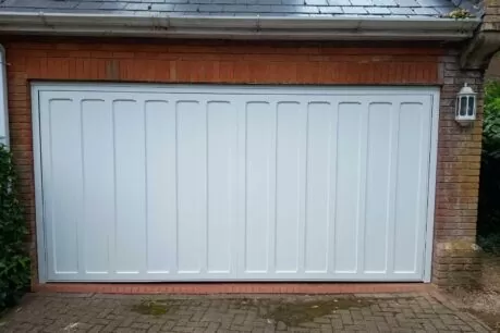 CDC Garador Timber Seymour Up and Over Garage Door Finished in White