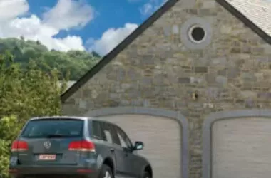 CDC Garage Doors L Ribbed Whitewash Oak