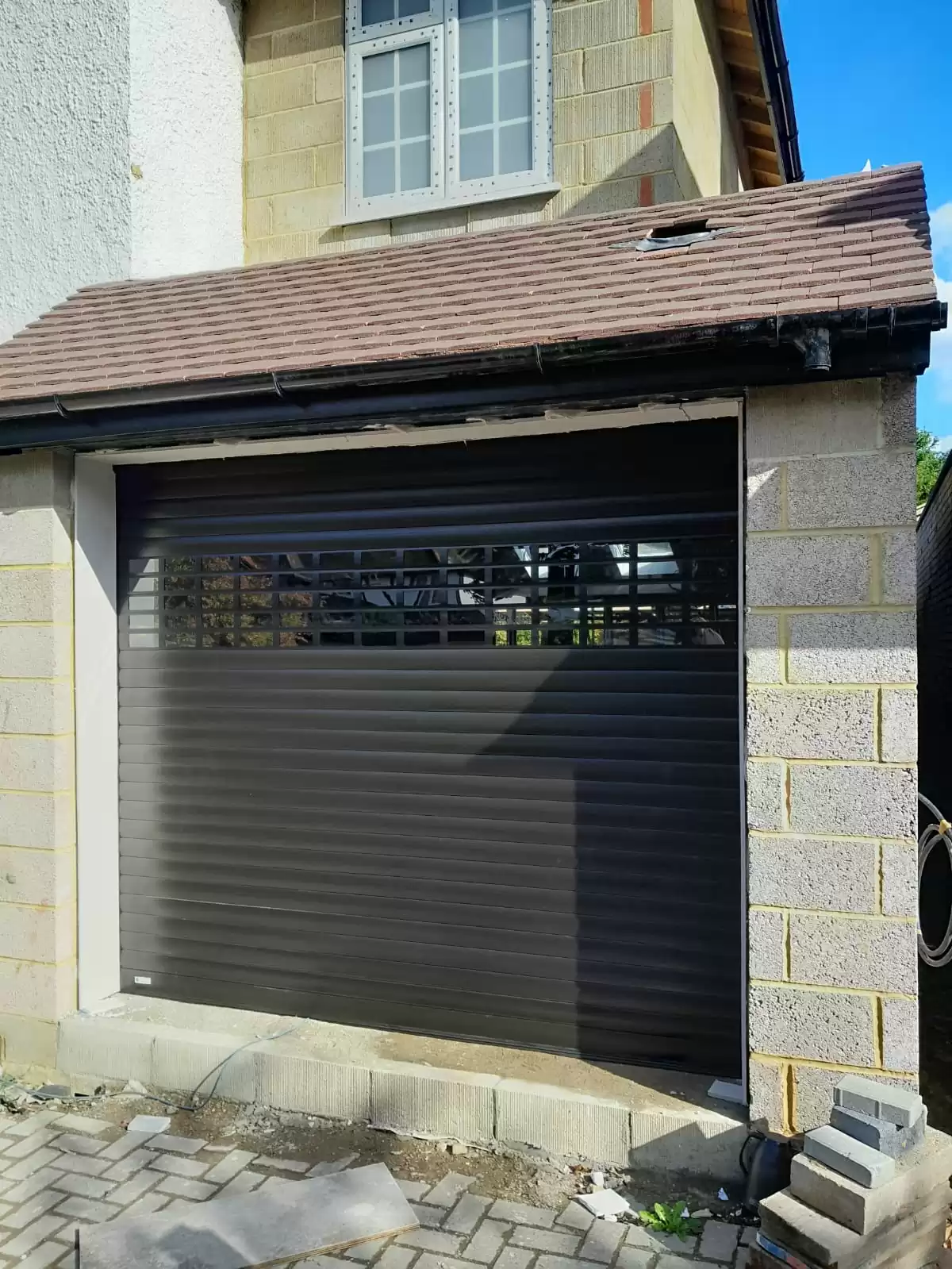 Dark Grey Roller Garage Door SWS Securoglide 77 -Roller door