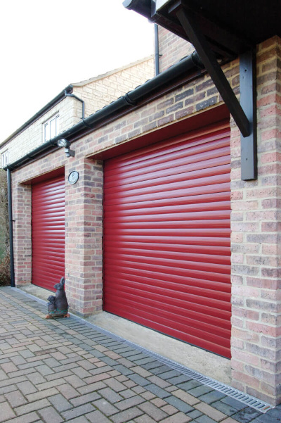 Double Red Garage Doors
