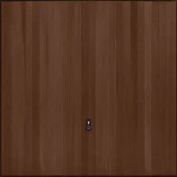 Vertical Cedar Walnut CDC Garage Door Colours